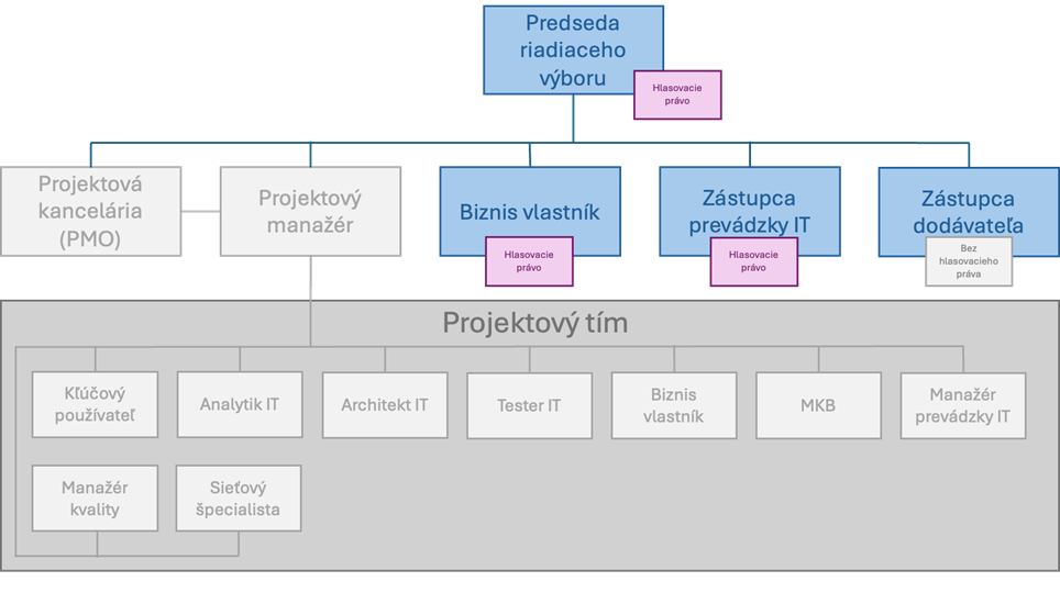 Obrázok 4 Riadiaci výbor projektu a projektový tím
